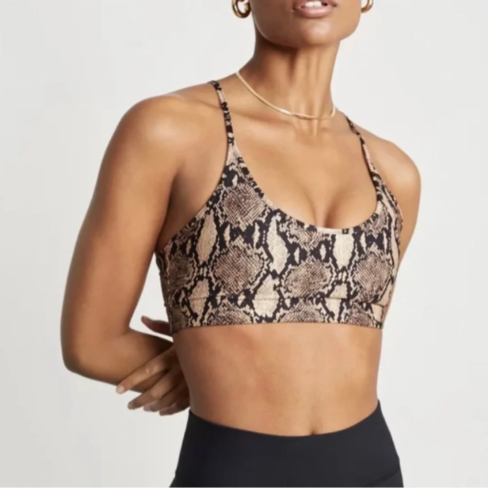 ALC x Bandier Scoop Neck Python Snakeskin Sports Bra XS NWT - Picture 5 of 7
